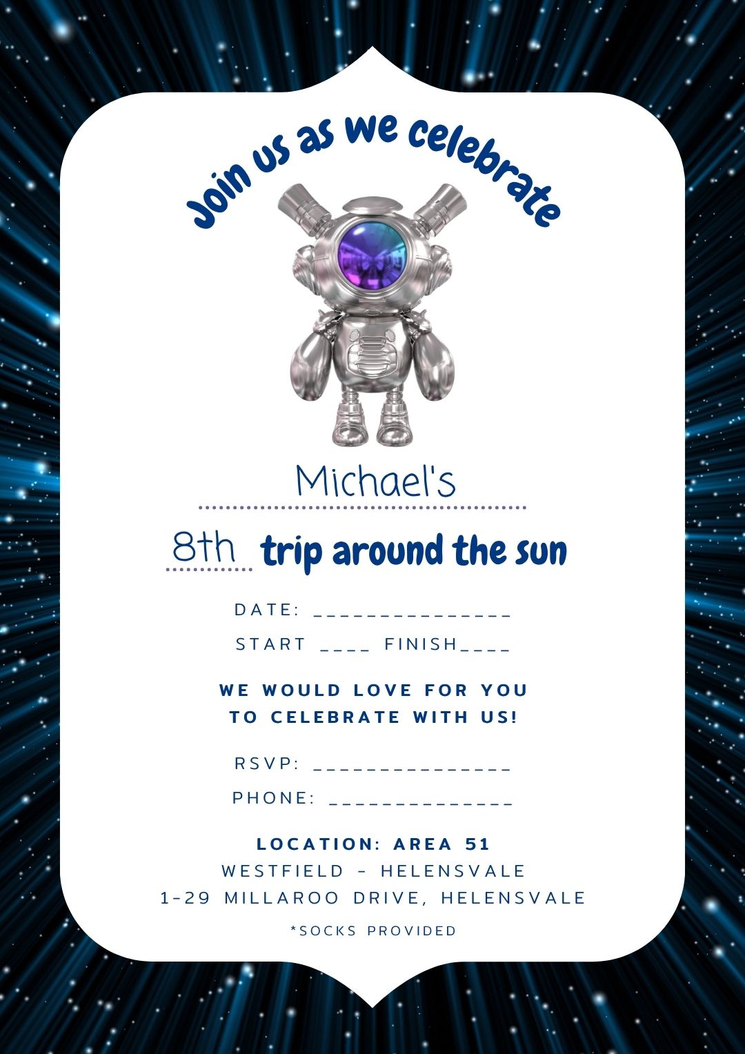 Area 51 Helensvale Party Invitation 2.0