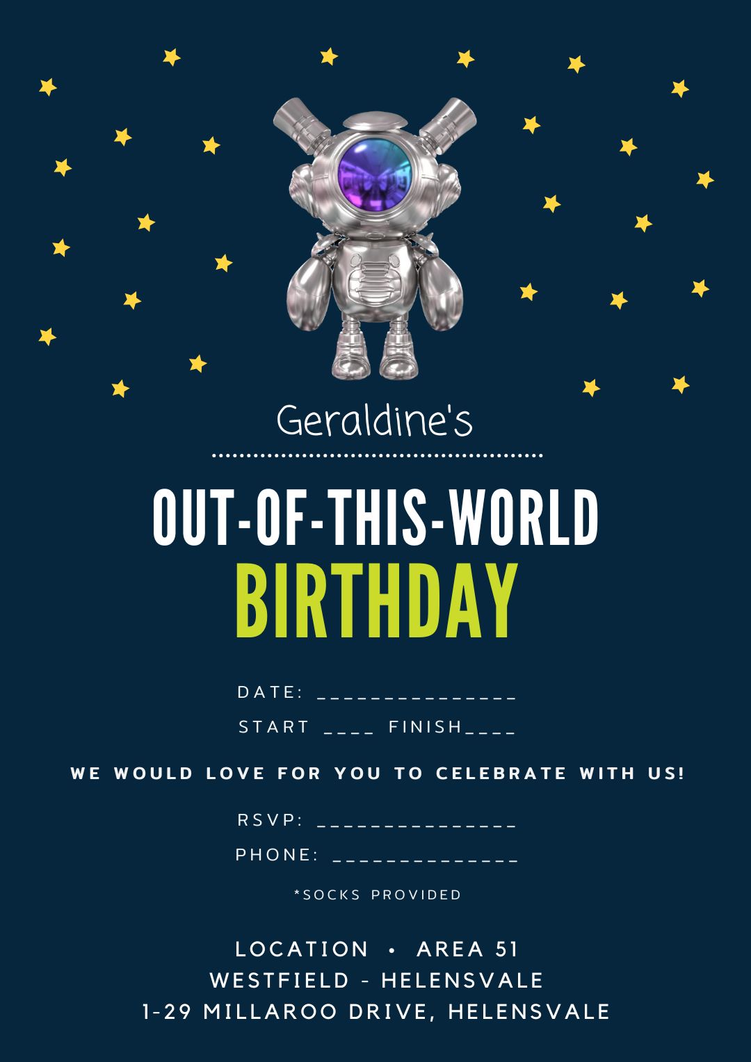 Area 51 Helensvale Party Invitation 3.0